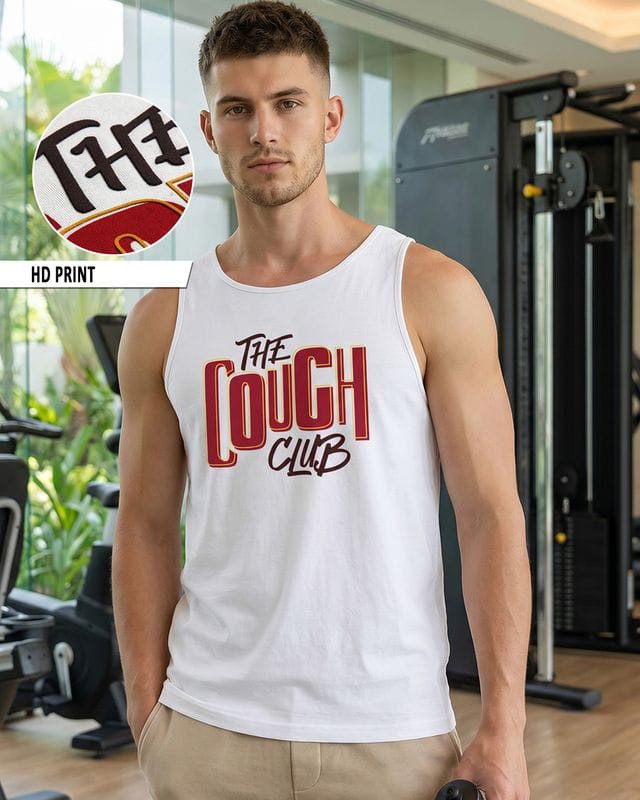 Bewakoof Men's White Couch Club Typography Vest Bewakoof sale