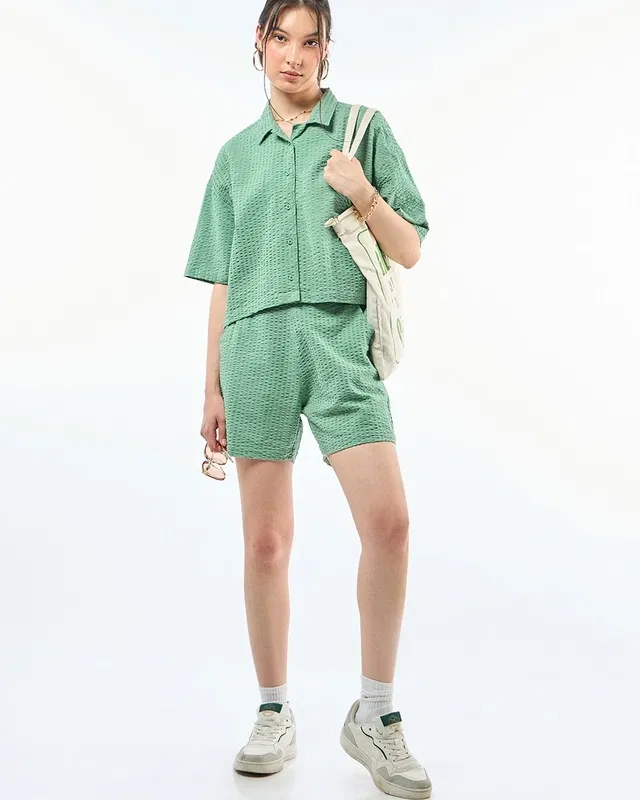 Bewakoof Women's Green Oversized Co-ordinates Bewakoof sale