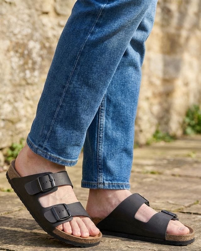 Bewakoof Men's Black Double Strap Sandals Bewakoof sale