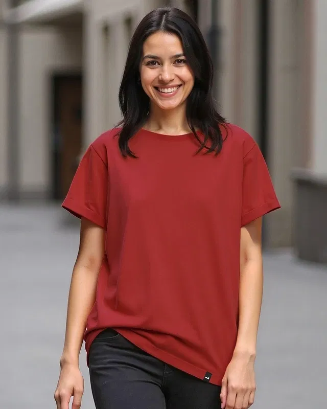 Bewakoof Women's Brick Red Boyfriend T-shirt Bewakoof sale