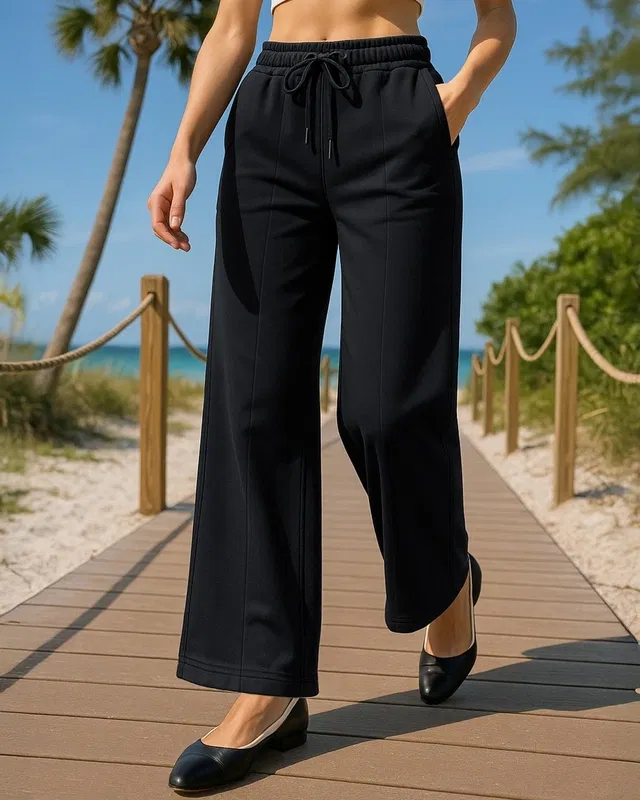 Bewakoof Women's Black Relaxed Fit Track Pants Bewakoof sale