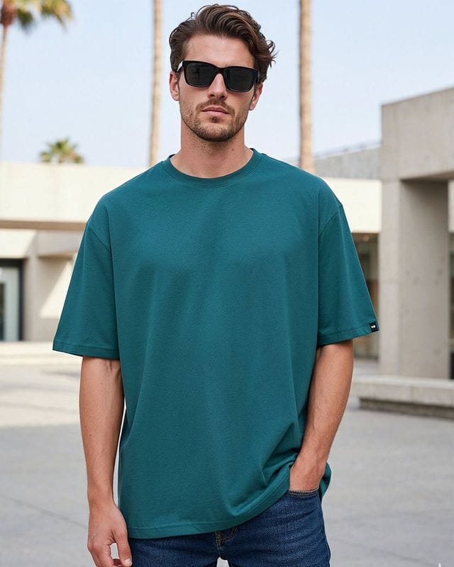 Bewakoof Men's Green Oversized T-Shirt Bewakoof sale