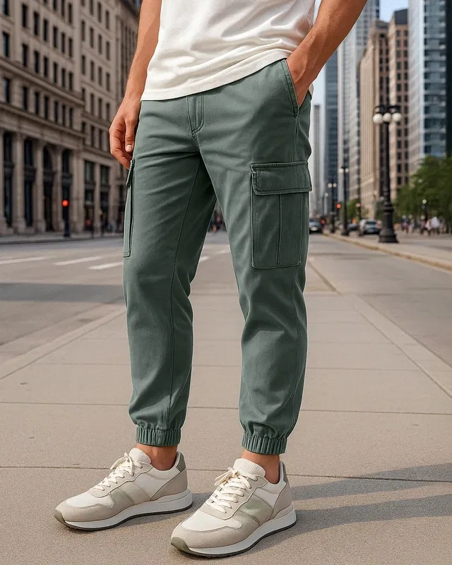 Bewakoof Men's Grey Oversized Cargo Jogger Pants Bewakoof sale
