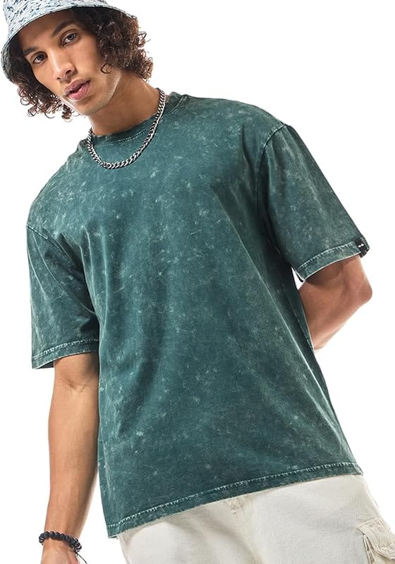 Bewakoof Men Acid Wash Oversized T-Shirt