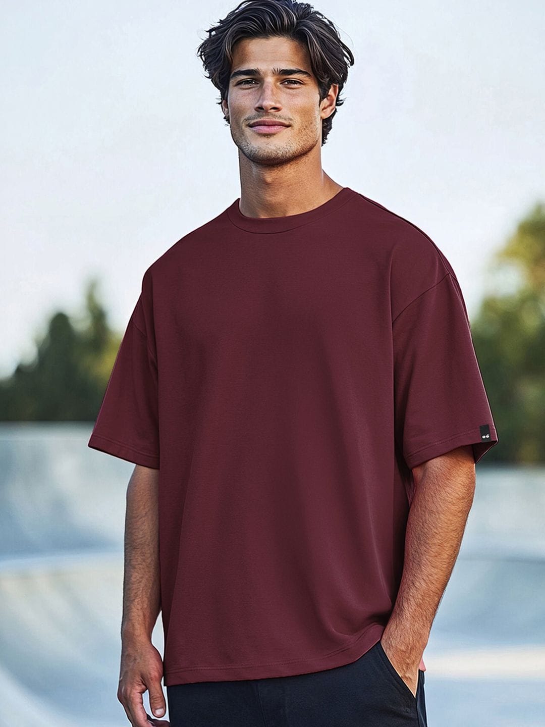 Men's Oversized Plain T-shirt Bewakoof sale