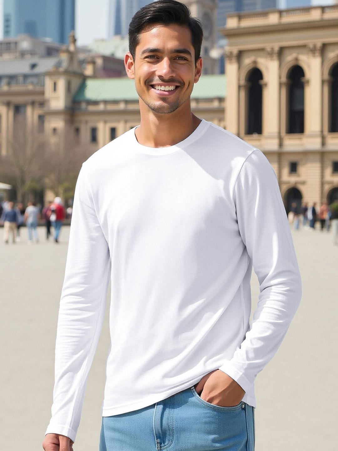 Men's Solid Round Neck T-shirt Bewakoof sale