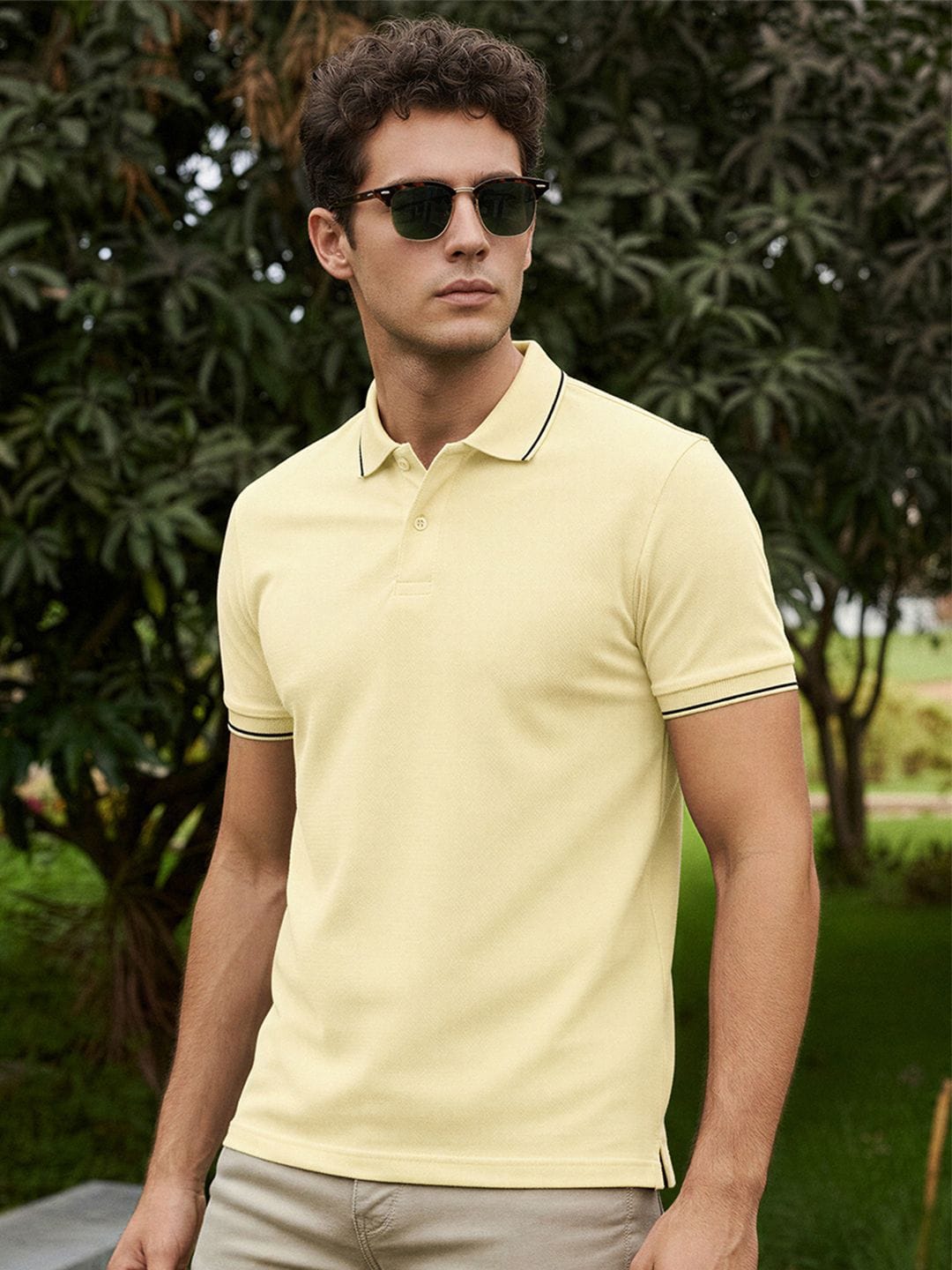Men's Solid Polo T-shirt Bewakoof sale