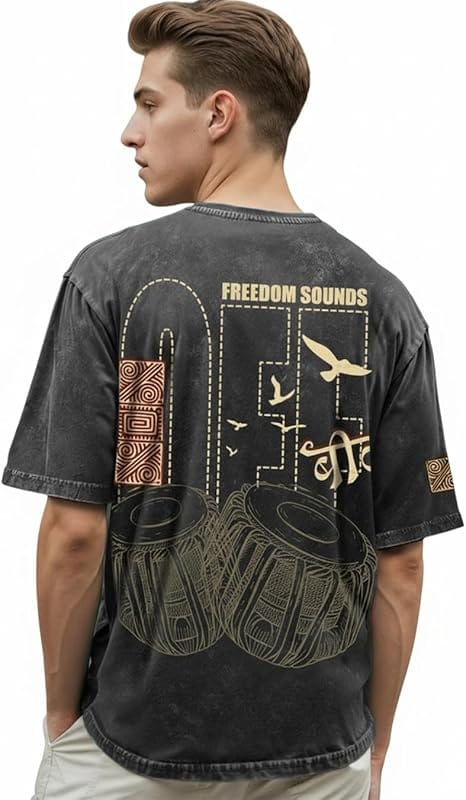 Bewakoof Men's Acid Wash T-Shirt