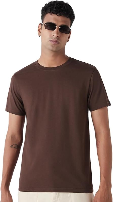 Bewakoof Men's Solid Regular Fit T-Shirt