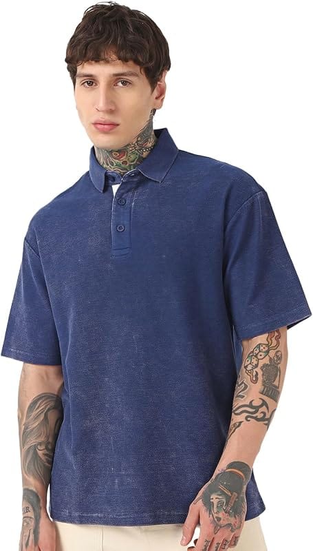 Bewakoof Men Oversized Polo T-Shirt