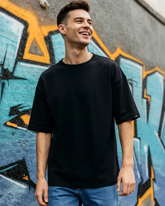 Bewakoof Oversized Solid Round Neck T-Shirt