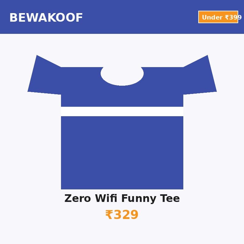 Bewakoof Zero WiFi Funny Print T-Shirt