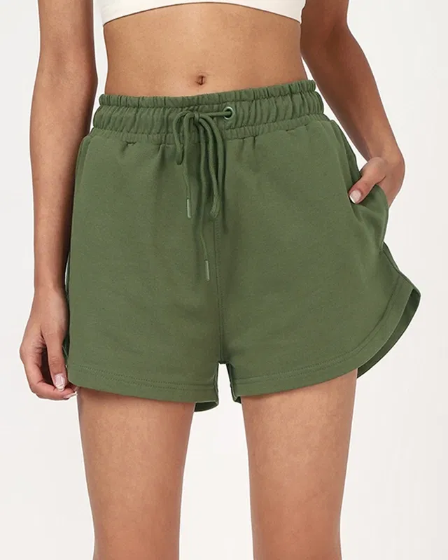 Bewakoof Women's Green Shorts Bewakoof sale