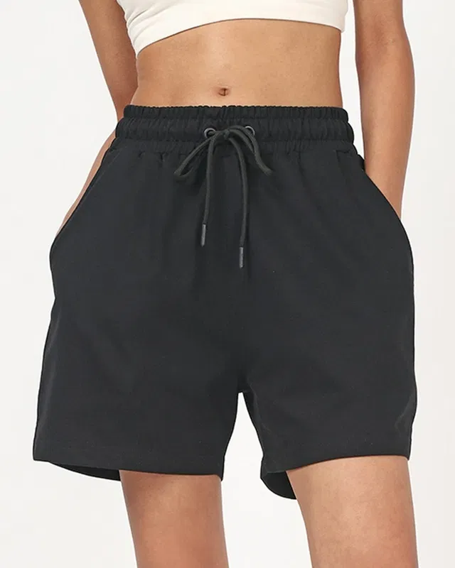 Bewakoof Women's Jet Black Oversized Shorts Bewakoof sale