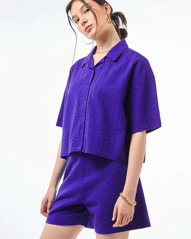 Bewakoof Women's Blue Oversized Co-ordinates Bewakoof sale