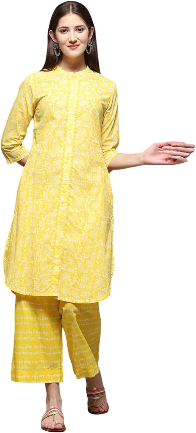 Biba Cotton Straight Kurta with Palazzo