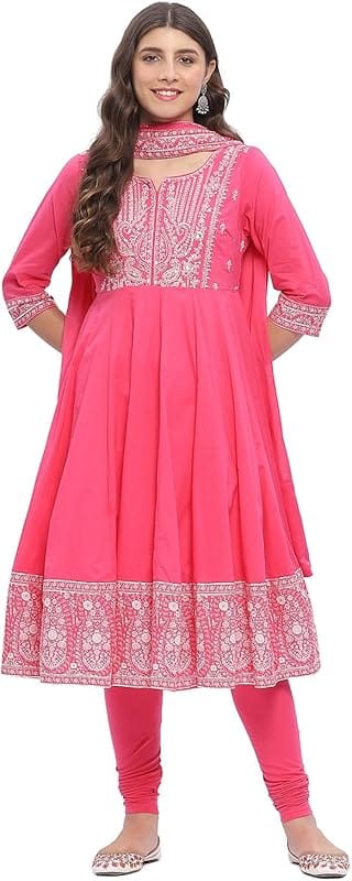Biba Women Anarkali Kurta Pink