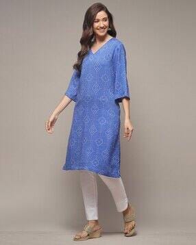 Biba Women Printed Straight Kurta AJIO sale