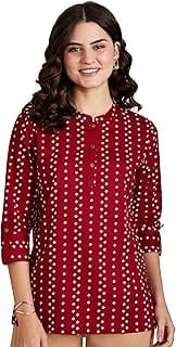 Amazon Brand Myx Screen Print Cotton Short Kurti Amazon sale