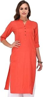 Pistaa's Women's Cotton Straight Fit Kurta Amazon sale