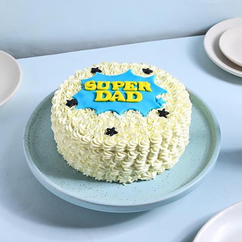 Blue Frosted Cream Cake for Father FNP