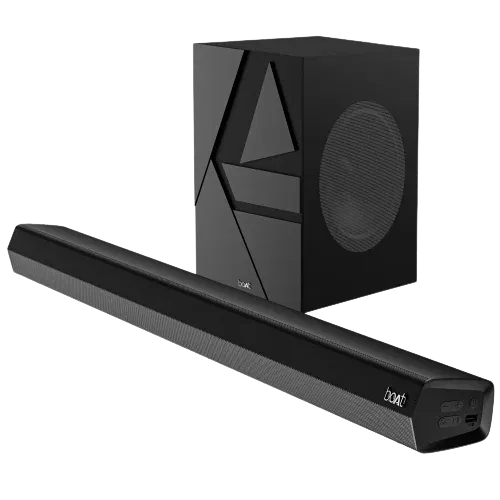 boAt Aavante Bar Quake 200W RMS boAt Signature Sound, 2.1 Channel Soundbar with Wired Subwoofer, Ent boAt sale