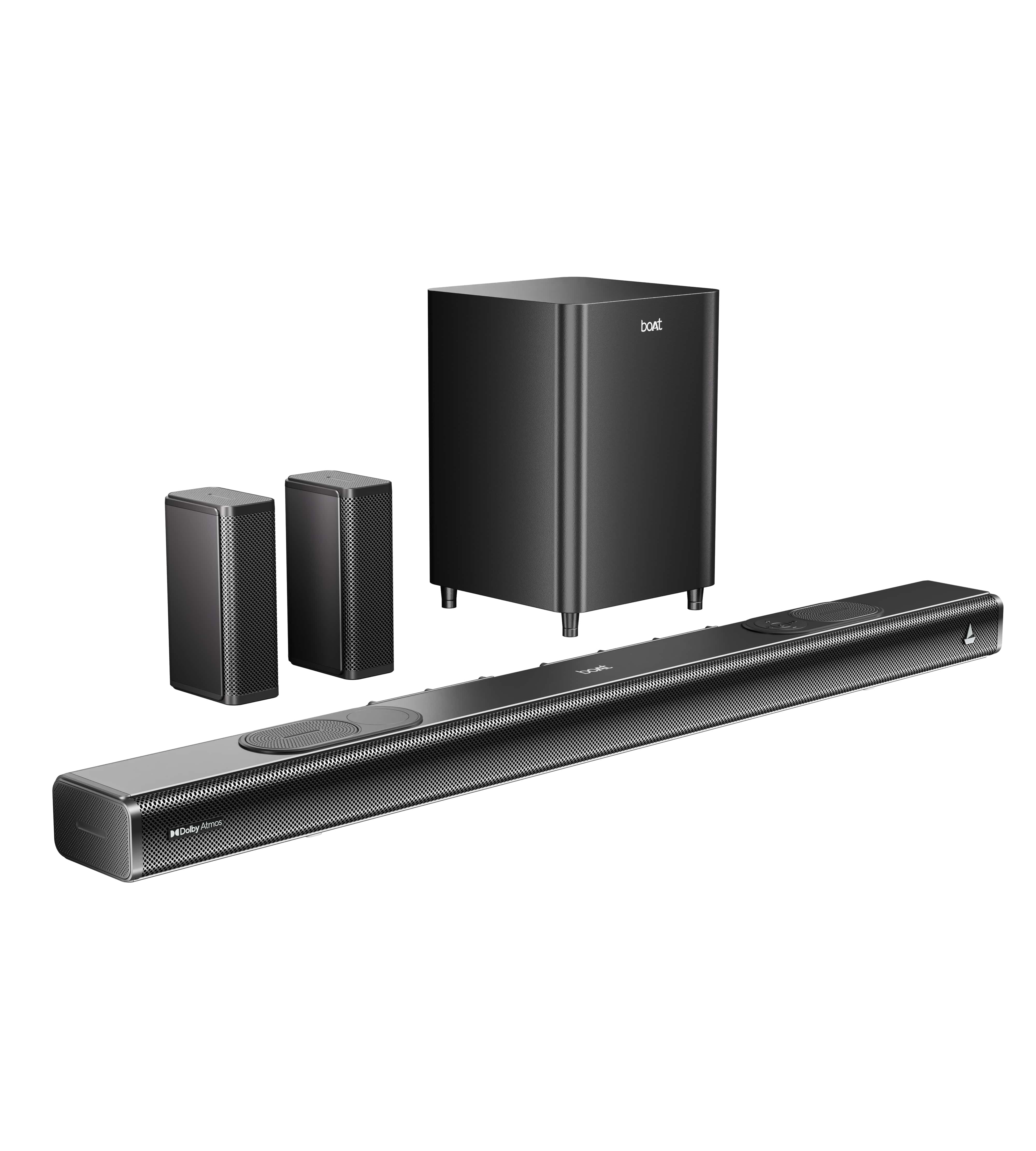 boAt Aavante Prime 7.1.4 7050DA 700W RMS Soundbar with Dolby Atmos, Wired Subwoofers & Wireless Sate boAt sale