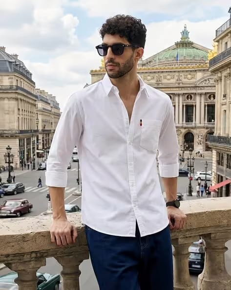 Buda Jeans Co Men Regular Fit Shirt White
