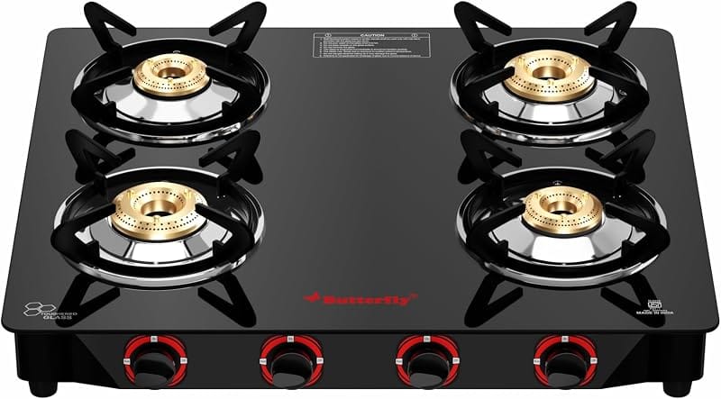Butterfly Smart Glass 3-Burner Gas Stove