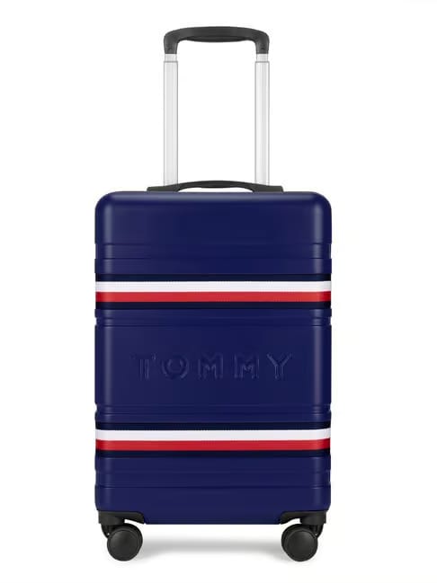 TOMMY HILFIGER Berlin Navy 4 Wheels Small Hard Cabin Trolley Bag Tata CLiQ sale