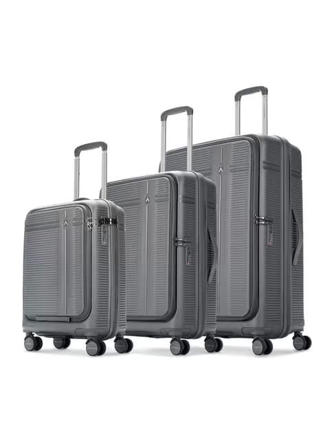 Aristocrat Grey Solana Large Hard Sided Checked Luggage - Set of 3 (75, 65 & 53cm) Tata CLiQ sale