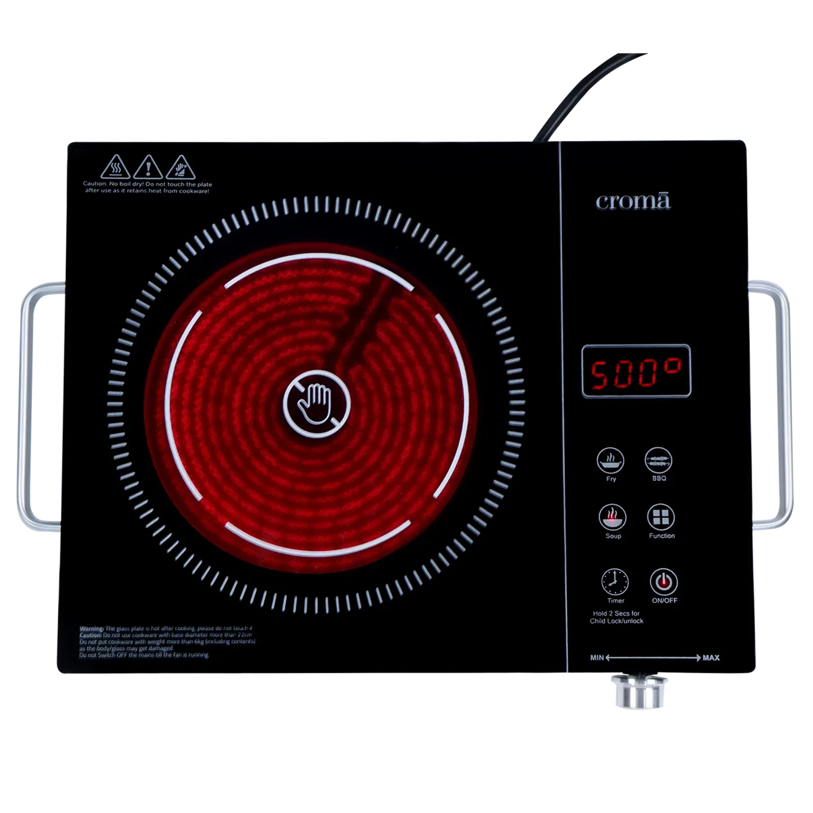 Croma Infrared 2200W Induction Cooktop with 3 Preset Menus (listing at Rs. 3,799) Croma sale