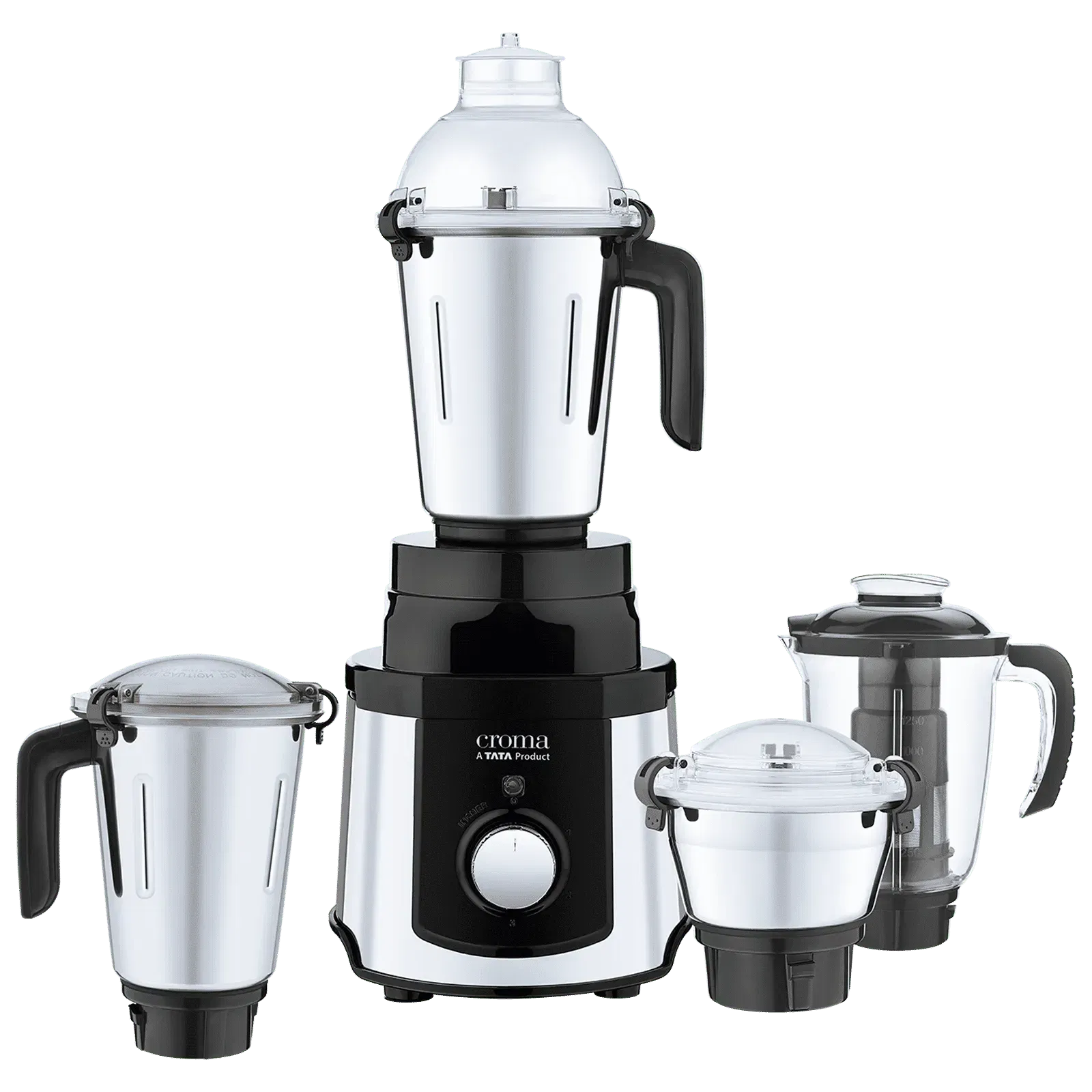 Croma 1000 Watt 4 Jars Mixer Grinder (20000 RPM,Copper Motor, Black & Silver) Croma sale