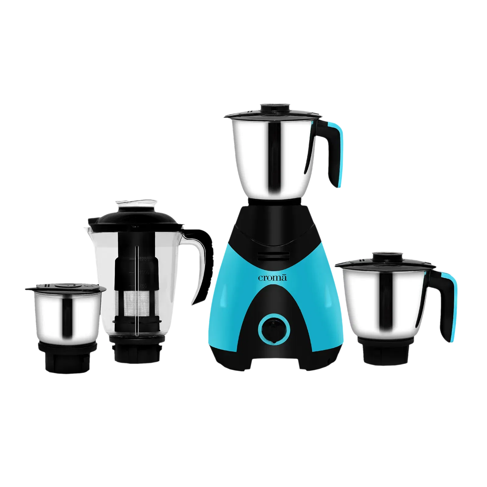 Croma 750 Watt 4 Jars Juicer Mixer Grinder (20000 RPM, Shock Proof Body, Black/Blue) Croma sale