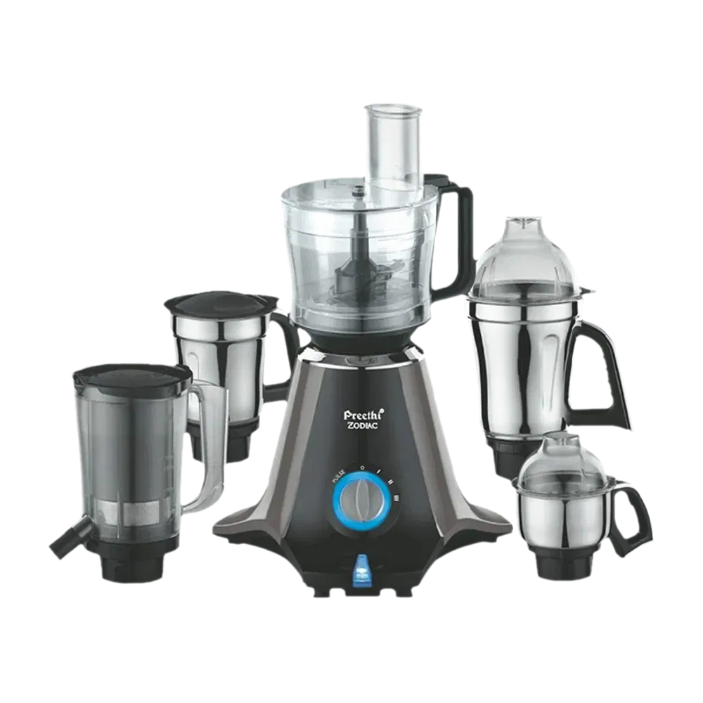 Preethi Zodiac 750 Watt 5 Jars Juicer Mixer Grinder (19000 RPM, 3D Cooling System, Black) Croma sale