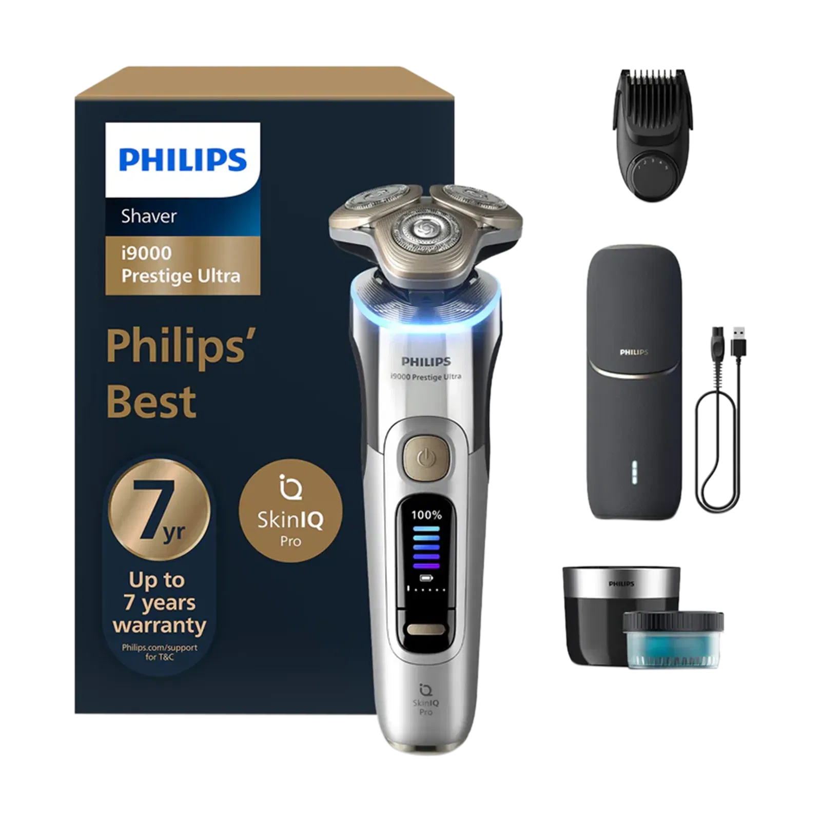 Philips i9000 Prestige Ultra Rechargeable Cordless Electric Shaver for Face & Neck for Men (60mins Runtime, Sk Croma sale