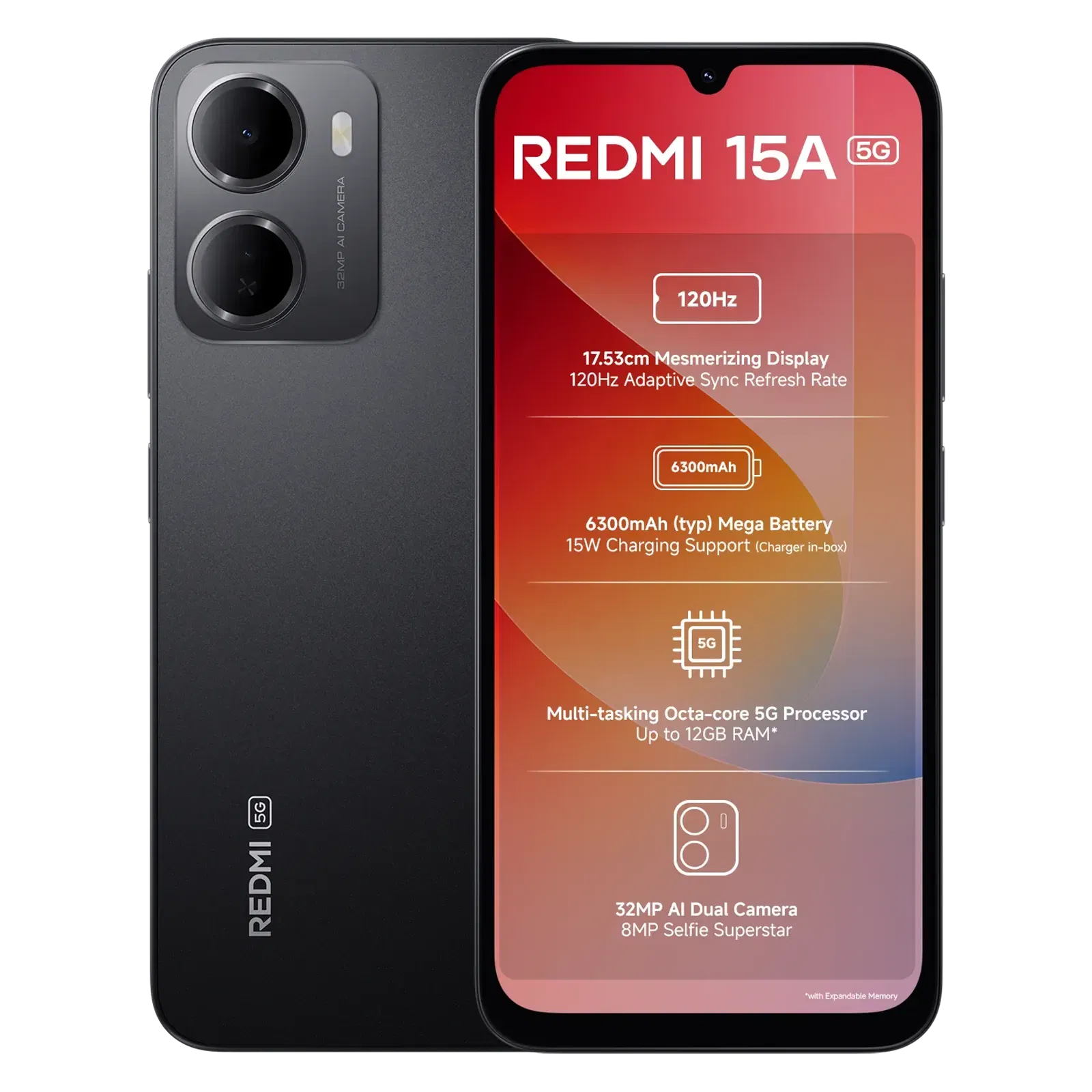 Redmi 15A 5G (4GB RAM, 128GB, Ace Black) Croma sale