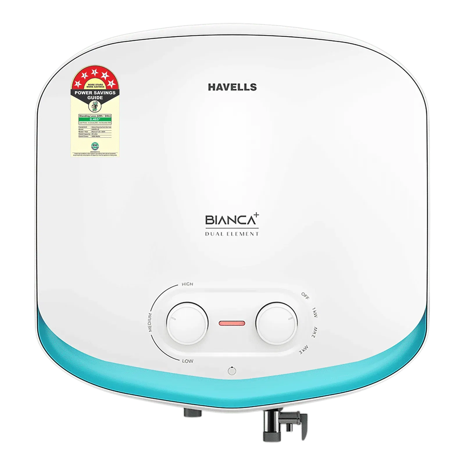 HAVELLS Bianca Plus 25 Litres 5 Star Storage Geyser with Whirlflow Technology (White & Blue) Croma sale