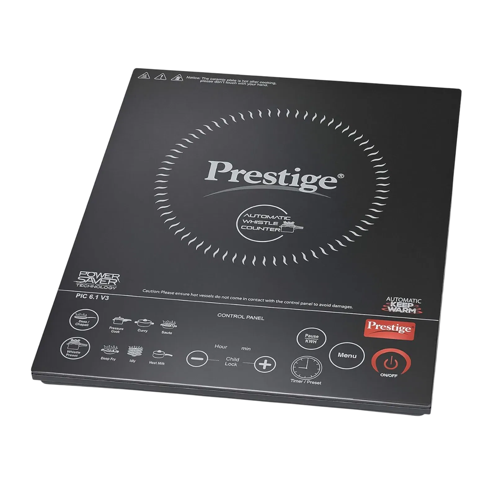 Prestige PIC 6.1 V3 2200W Single Induction Cooktop with 8 Preset Menus Croma sale