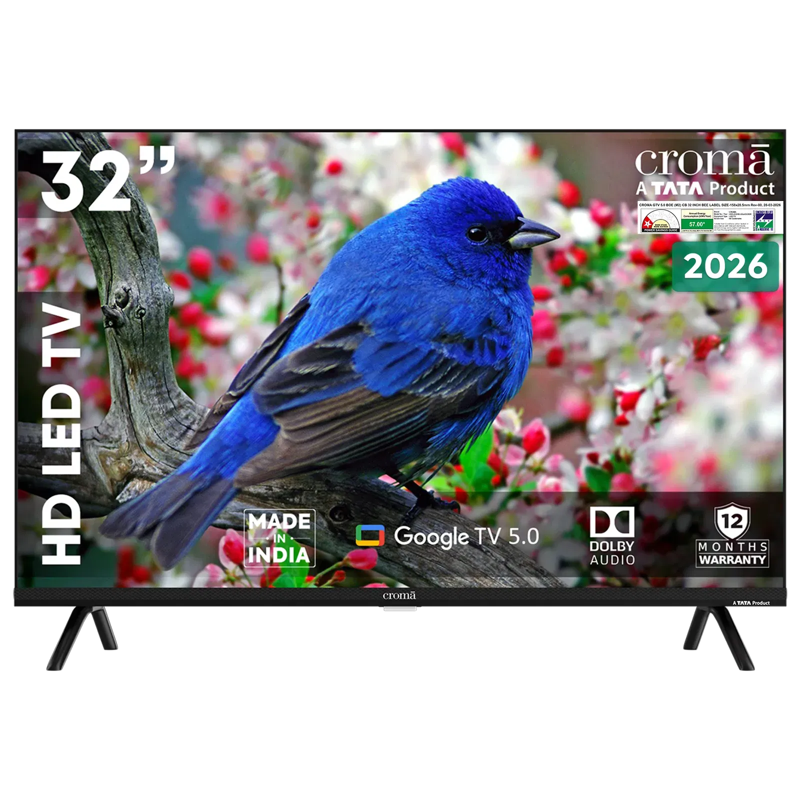 Croma 80cm (32 inch) 1 Star HD LED Smart Google TV with Google Assistant (2026 Model) Croma sale