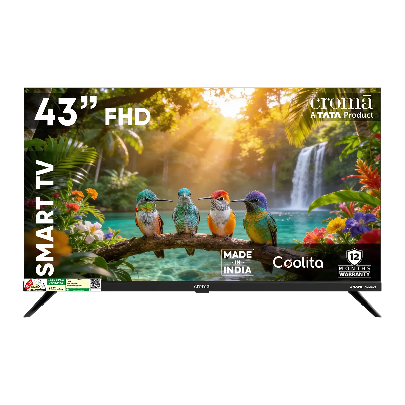 Croma 109 cm (43 inch) 2 Star Full HD LED Smart Coolita Version 3.0 TV with Dolby Audio (2026 Model) Croma sale