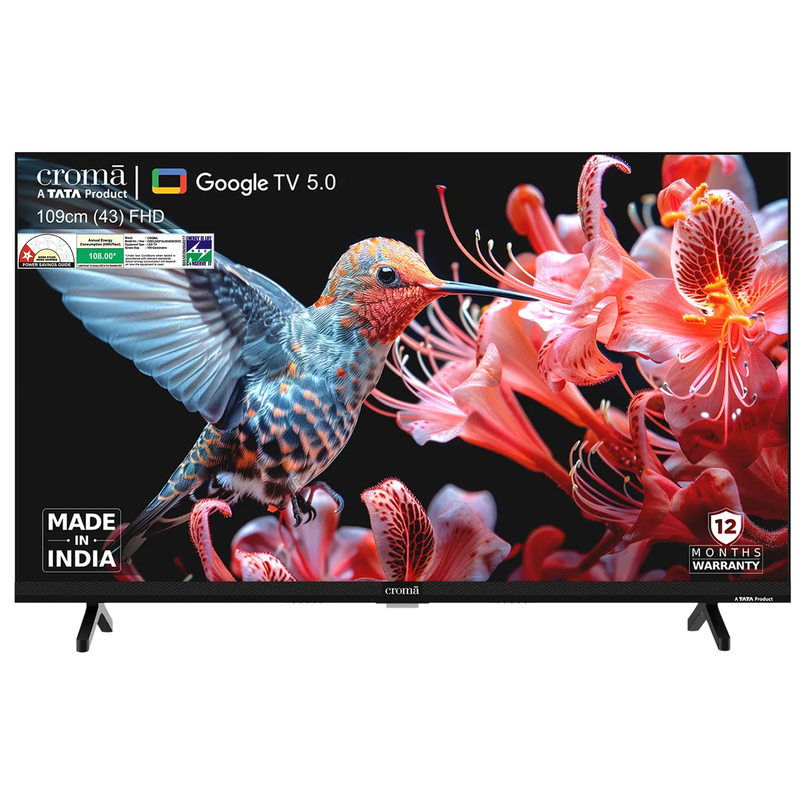 Croma 109 (43 inch) 1 Star Full HD Smart Google TV 5.0 with Dolby Audio Croma sale