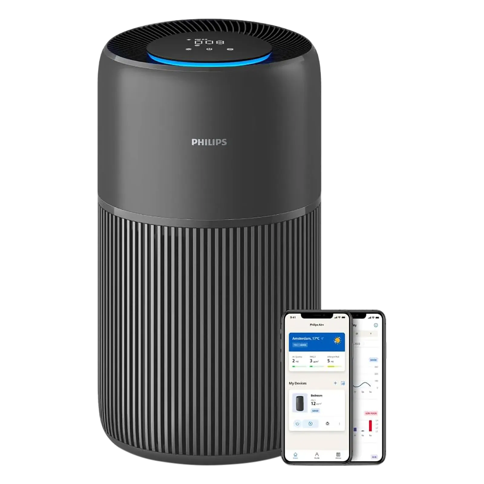 Philips AC222163 Smart Air Purifier with Silent Wing Technology (App Control with Wi-Fi, Black) Croma sale