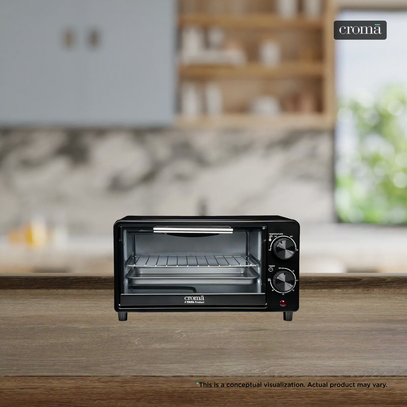 Croma 10L Oven Toaster Grill with Adjustable Thermostat (Black) Croma sale