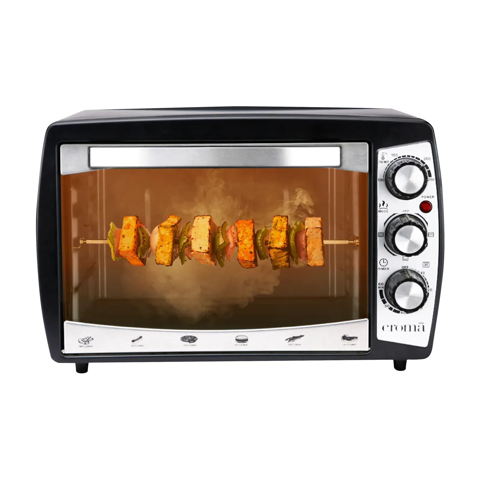 Croma 18L Oven Toaster Grill with Motorized Rotisserie (Black & Silver) Croma sale