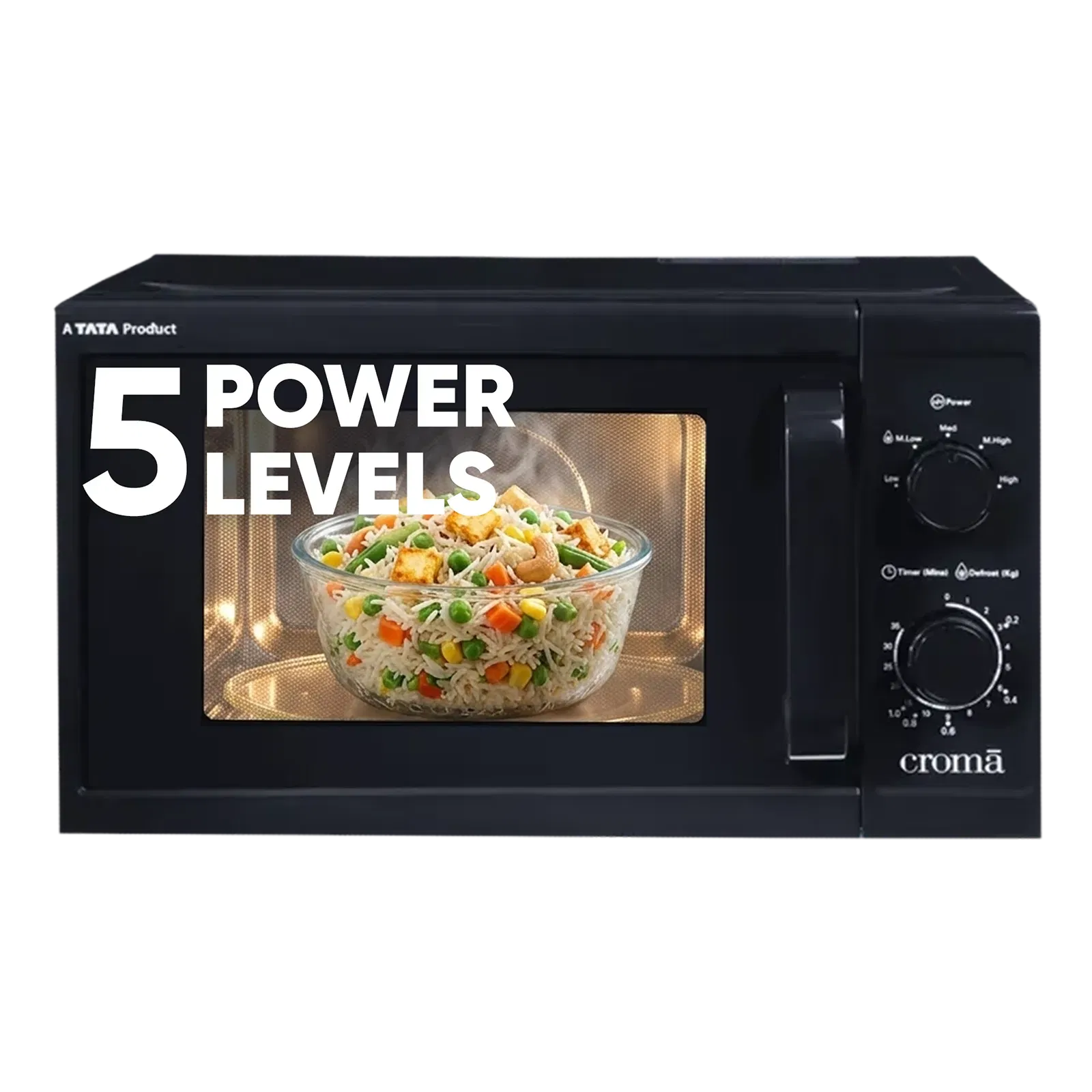 Croma M20 20L Solo Microwave Oven with Temperature Sensor (CRAM2026, Black) Croma sale