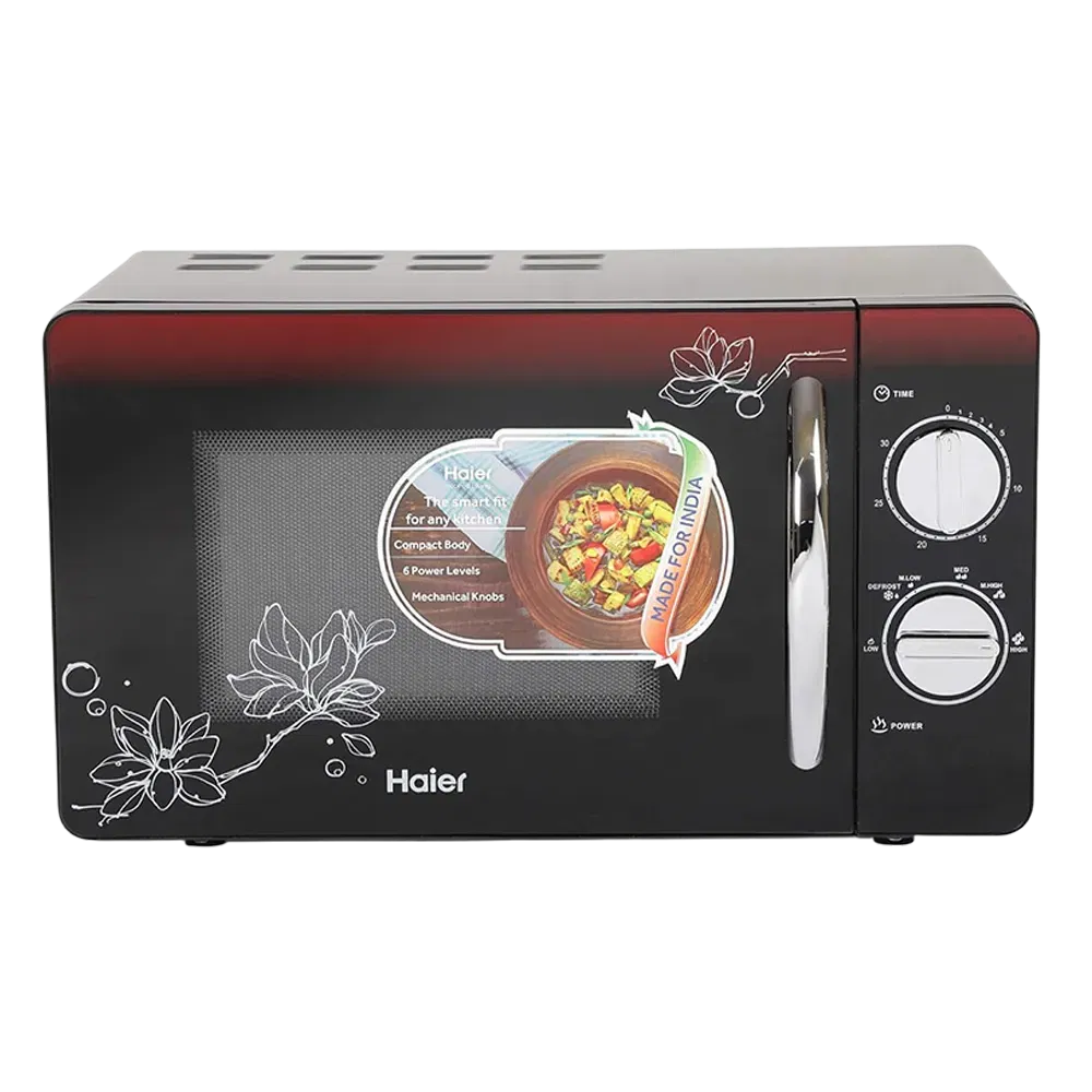 Haier 20L Solo Microwave Oven with Painted Cold Roll Steel Cavity (HIL2001MFPH, Black) Croma sale