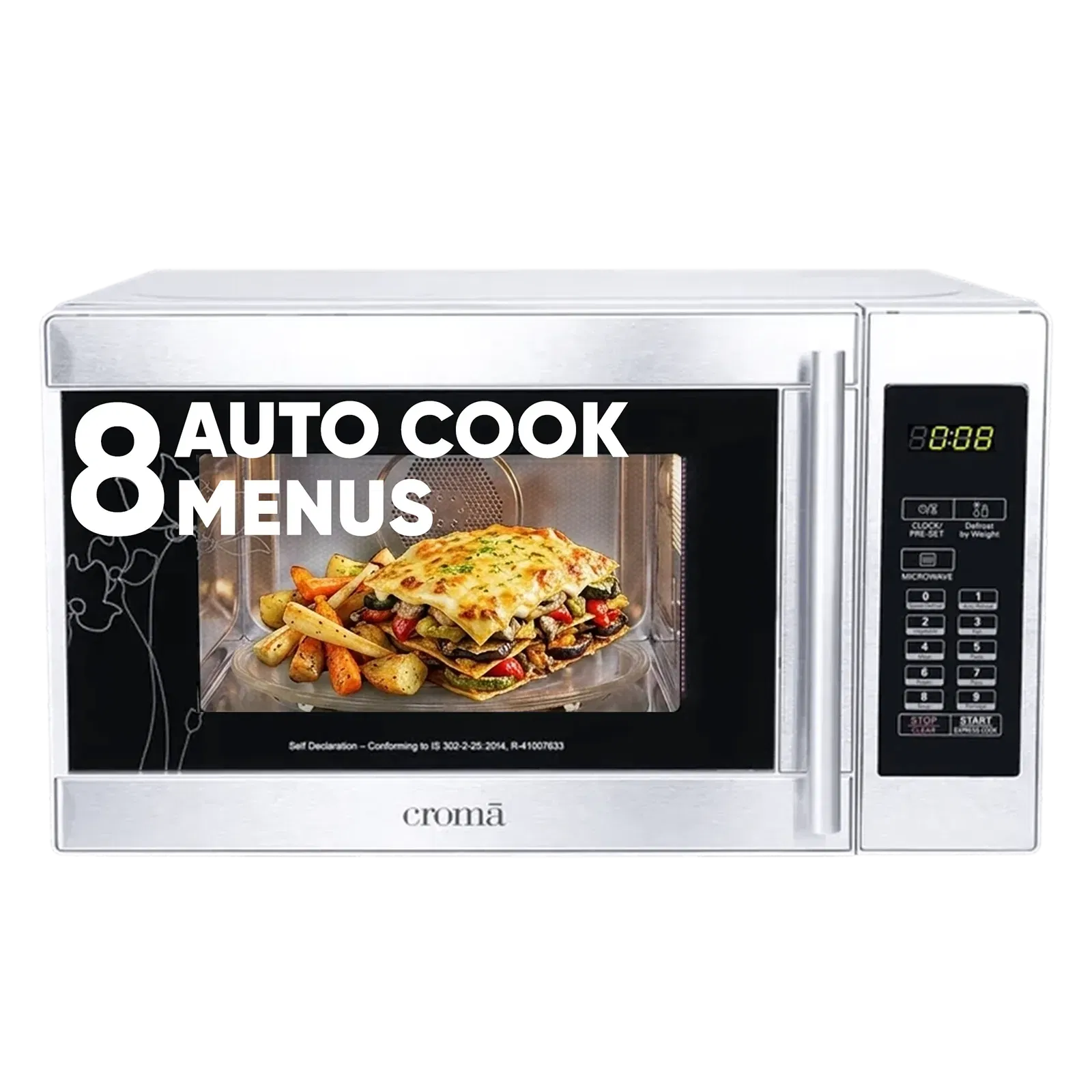 Croma 20L Solo Microwave Oven with Temperature Sensor (CRM2025, Grey) Croma sale