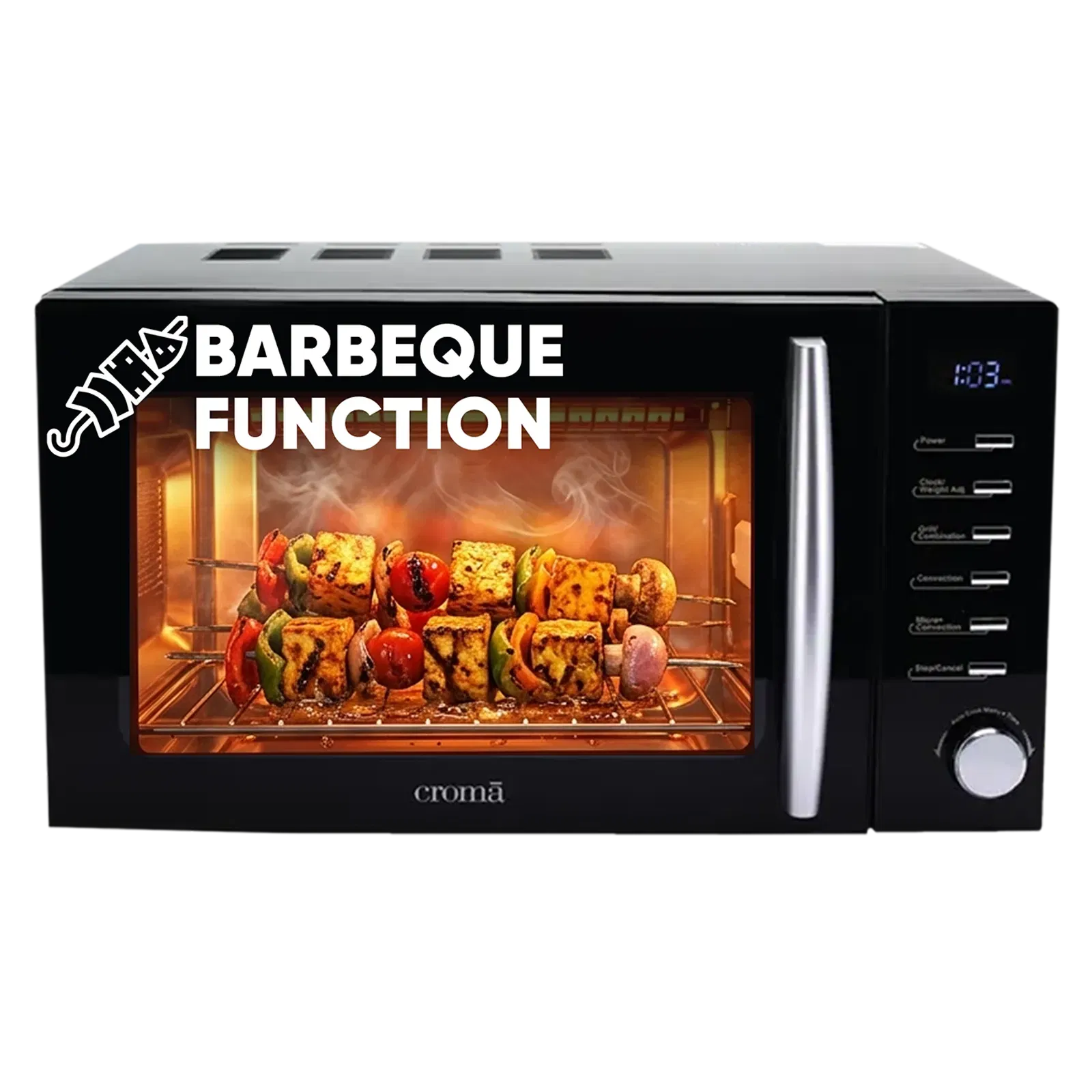 Croma 20L Convection Microwave Oven with 200 Autocook Menu (CRAM0193, Black) Croma sale