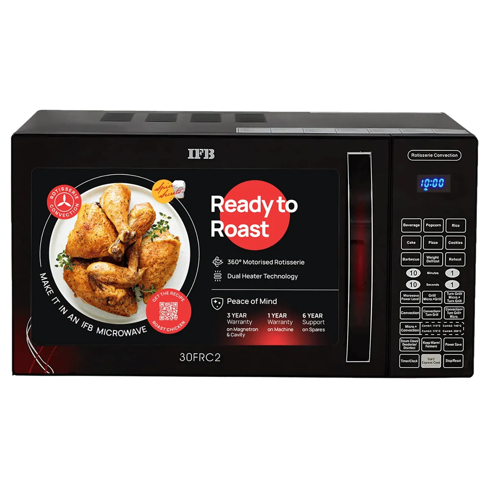 IFB 30FRC2 30L Convection Microwave Oven with 101 Autocook Menus (Black Floral) Croma sale